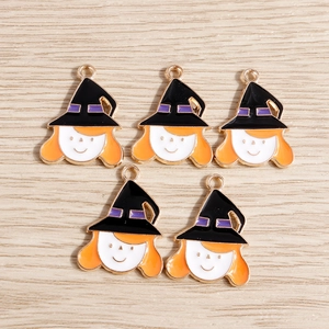 Pendentifs Sorcière en Alliage Émaillé pour Fabrication de Bijoux DIY Colliers Bracelets Porte-clés Décorations de Fête Halloween