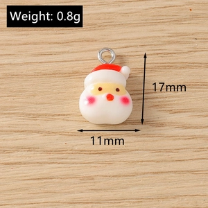 Miniature resin Santa Claus pendant charms with dimensions 17x11mm for DIY jewelry making