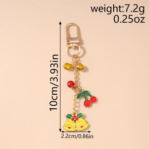 Détail du porte-clés clochettes de Noël 10cm avec indications de taille et de poids