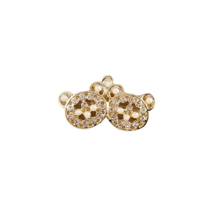 Golden bear pendant with pearl and rhinestones for necklaces and bracelets diy craft