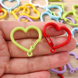 Colorful heart-shaped alloy lobster clasps for DIY jewelry making and keychains