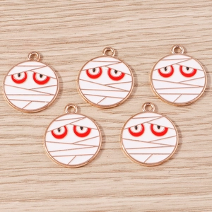 Pendentifs émaillés œil de momie Halloween pour bricolage de bracelets et colliers