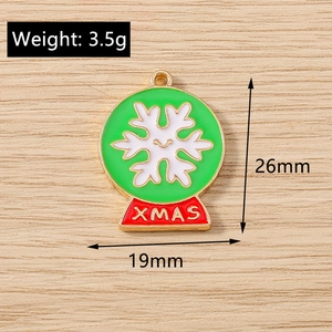 Detailed macro view of XMAS snowflake bell pendant with 26mm by 19mm size dimensions