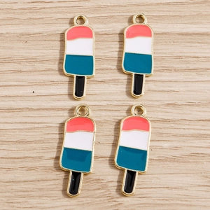 Three-layer colorful ice cream charms for DIY jewelry necklaces and bracelets