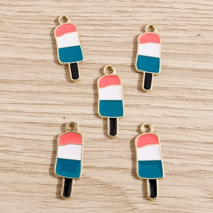 DIY colorful ice cream popsicle pendants in gold-plated alloy for jewelry making