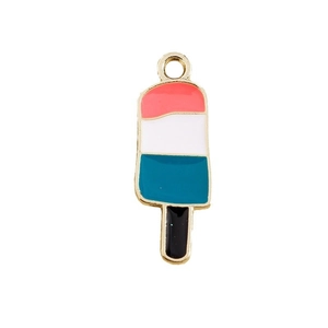 Three-color popsicle pendant in enamel finish for DIY jewelry and keychain accessories
