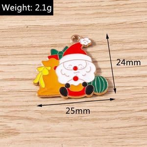 Emaille Weihnachtsmann-Anhänger mit Maßen 25mm und 2,1g Gewicht für DIY Schmuck