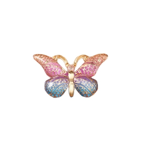 Vibrant gradient butterfly charms with gold metal base and honeycomb texture for jewelry DIY