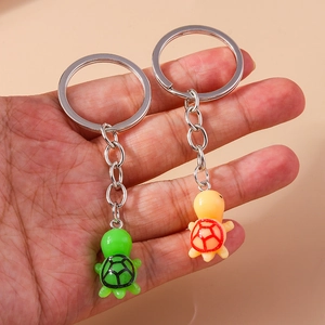 Cartoon Turtle Keychain Resin Animal Key Ring Cute Sea Tortoise Bag Charm Pendant Jewelry Gift For Backpack Keys