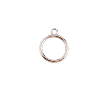 Polished geometric metal round pendant connector for DIY necklaces and bracelets