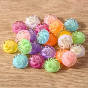 Colorful resin spiral candy pendants with hanging loops for DIY jewelry making and crafts