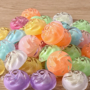 DIY colorful resin dumpling pendants with glitter finish for jewelry making