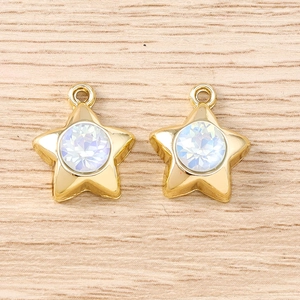 Pendentifs étoiles créatifs avec strass AB et finition dorée pour bijoux DIY