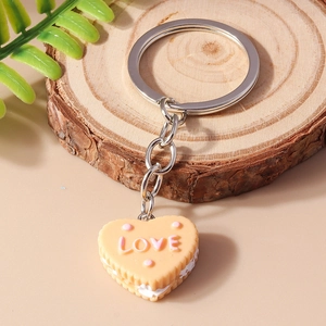 Porte-clés créatif en biscuit 3D avec lettrage LOVE pour décoration de sac