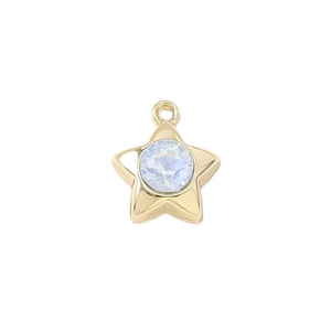 Pendentif étoile dorée avec pierre en zircone pour colliers et bracelets, lot de 5