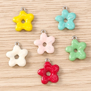 Colorful Zinc Alloy Flower Pendant Charms Enamel DIY Jewelry Findings For Earring Necklace Bracelet Making Women DIY Craft Accessories