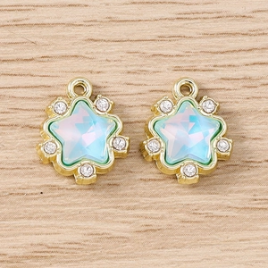 Pendentifs étoile à strass avec pierre bleu clair pour la fabrication de bijoux