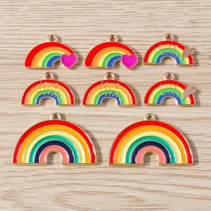 DIY Arc-en-Ciel Émail Alliage Pendentif Uniquement Sans Chaîne Love Wins Cœur Charms Pour Création De Bijoux Bracelet Collier