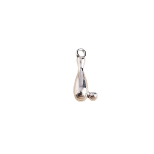 Pendentifs breloques quille et boule de bowling argentés pour création de bijoux DIY