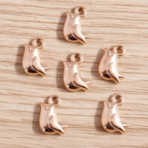 Mini Breloques Oiseau en Alliage de Zinc Or Rose pour la Fabrication de Bijoux DIY Collier Bracelet Pendentifs Animaux