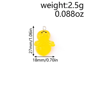 Detailed view of 27mm yellow bee resin charm with silver metal ring for DIY jewelry making