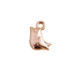 Pendentif oiseau minimaliste en or rose pour création de bijoux avec finition polie