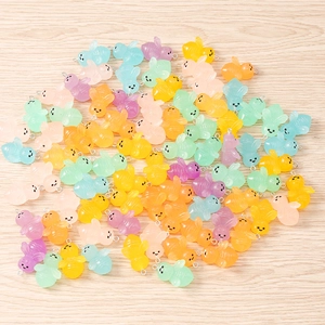 Vibrant resin bee charms in macaron colors with metal hooks for DIY jewelry making