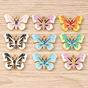 Butterfly Shape Enamel Zinc Alloy Pendants For DIY Jewelry Making Necklaces Bracelets Earrings Accessories Fashion Pendants