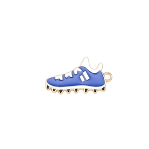 Dunkelblauer Fußballschuh-Emaille-Anhänger mit goldenen Details für DIY-Schmuck