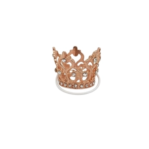 7-inch mini rose gold crown decoration with sparkling rhinestones and elastic band