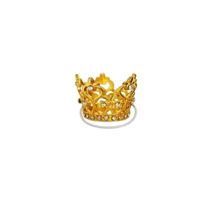 7-inch mini gold crown with heart patterns and rhinestones for pets and DIY party decor