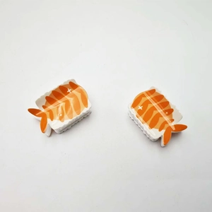 Kreative Garnelen-Sushi Haarklammern aus Acryl mit realistischem 3D-Lebensmittel-Druck
