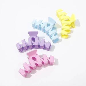 Große Matte N-Förmige Geometrische Hohle Harz Haarklammer Maaron Farben Haifisch Clip Rutschfester Haarschmuck Für Damen