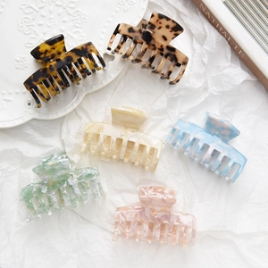 Elegant Korean Style Acetate Hair Claw Clip Large Marble Tortoiseshell Pattern Hair Catch Styling Accessory For Women Sweet Headwear