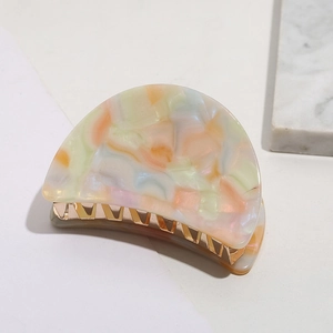 Macaron marble cloud hair clip in sweet Korean style with golden metal teeth