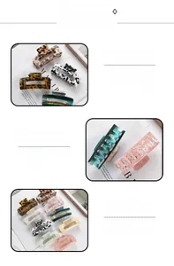 Detail showing high-quality acetate hair claw clips with strong metal springs and smooth teeth