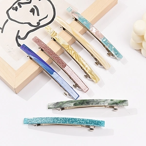 Handmade Acetate Marble Glitter Hair Barrette Minimalist Rectangular Spring Hair Clip Fashion Hair Accessories For Women Girls