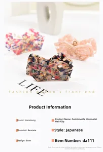 Close-up of acetic acid bow hair clips in floral, pink, and tortoiseshell patterns