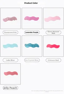 Detailed grid view of wavy acrylic hair clips in various macaron colors and glitter finishes