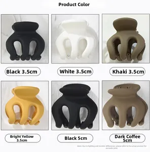 Mini mollette per capelli opache in nero, bianco, khaki e giallo, taglie 3,5 e 5 cm