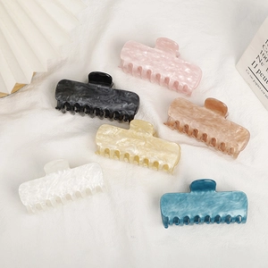Large Acrylic Marble Pattern Hair Claw Clip Square Geometric Hollow Hair Accessory For Thick Hair Women Fashion Styling Tool