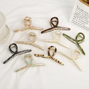 Elegante Molla per Capelli Grande in Lega di Acetato Forma a Nastro Motivo Tartarugato Marmorizzato per Donna Accessori Capelli