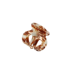 Mini acetate hair claw clip with tortoise shell pattern and metal spring for women