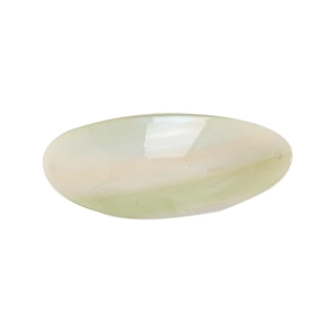 Green acetate geometric oval hair clip with polished translucent stone texture finish