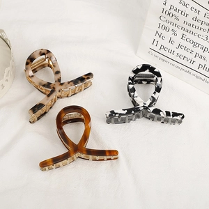 Elegante Pinza per Capelli in Lega di Acetato Donna Vintage Francese Tartarugato Motivo Marmoreo Shark Clip Moda Accessorio Acconciatura