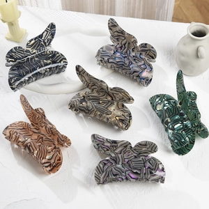 Large Butterfly Hair Claw Clip Acrylic Marble Pattern Hair Catch Barrette Elegant Nonslip Hair Styling Accessory For Women