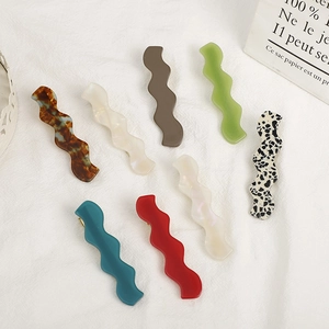 Wave Cellulose Acetate Hair Clips No Crease Duckbill Clips Geometric Sweet Hairpins For Women Girls Hair Accessories