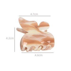 Detailed view of acetate butterfly hair claw clip showing precise 4.7cm size measurements