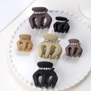 Elegante Matte Strass Haarkrallen Kleine Mini Pferdeschwanz Feste Haarklammern Für Damen Mädchen Mode Haarschmuck