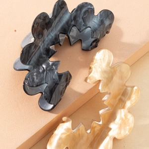 Pinces à cheveux élégantes en acrylique à motif marbré pour cheveux épais en lot de deux